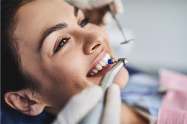 Patient in St. Joseph getting their teeth cleaned
