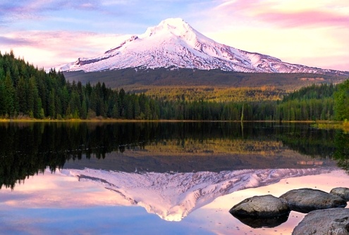 Mountain and lake