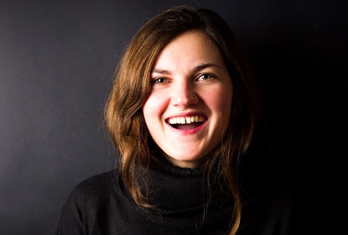 A young woman with gapped teeth