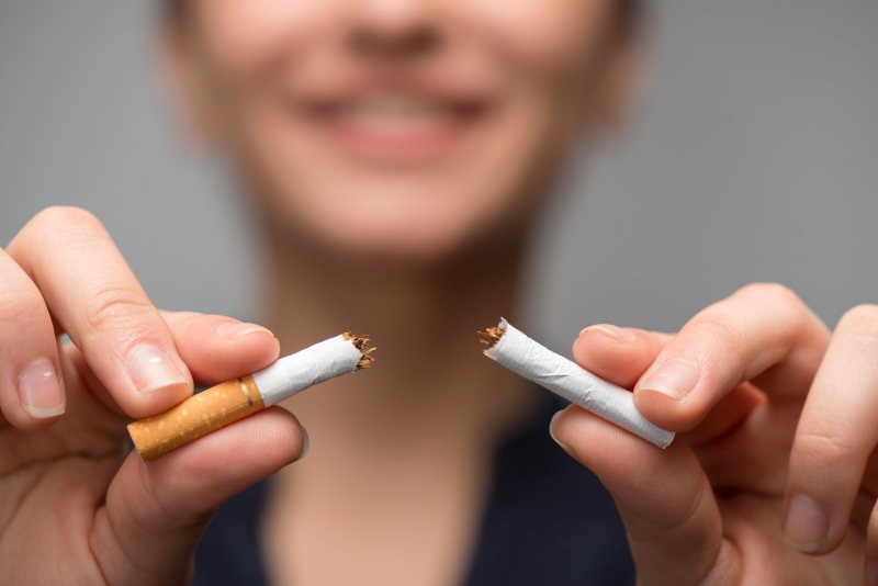 woman quitting smoking