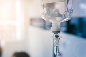 Close-up of drip used for IV sedation