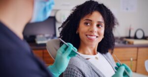 Woman at her dental checkup